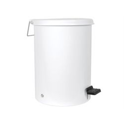 GIMA BASURA CUBO MIT PEDAL IN BLANCO BARNIZED ACERO - 9.5 LITROS