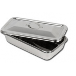 GIMA BANDEJA ACERO INOX - CON TAPA - 223X126X45MMM