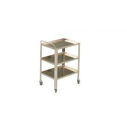 MORETTI STAINLESS STEEL TROLLEY WITH THREE SHELVES CM70X50X80H