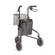 MORETTI FOLDING ROLLATOR IN PAINTED STEEL - 3 WHEELS WITH BASKET - CRYO