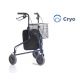 MORETTI FOLDING ROLLATOR IN PAINTED STEEL - 3 WHEELS WITH BASKET - CRYO