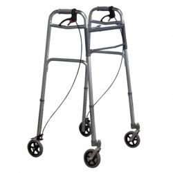 INTERMED FOLDABLE ALUMINUM DEAMBULATOR WITH BRAKES - (AD-48)