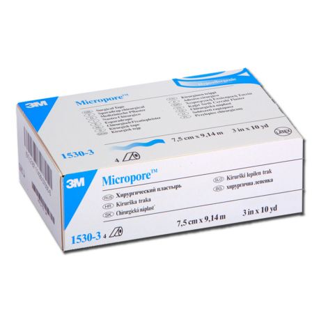 3M MICROPORE - ALTURA 76 MM X 9,14 M-(4 ROLLOS)