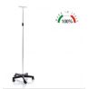 MORETTI STAND FOR HYPODERMOCLYSIS IN ANODIZED ALUMINUM - 2 HOOKS - ON WHEELS