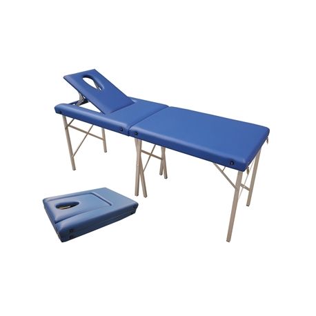 GIMA CAMILLA DE EXAMEN - TIPO MALETA - DE ALUMINIO - COLCHÓN AZUL - 110KG - CON ORIFICIO