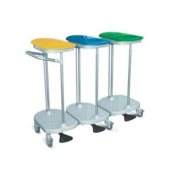 GIMA CARRO DE LAVANDERÍA - CON PEDAL - 3 BOLSOS