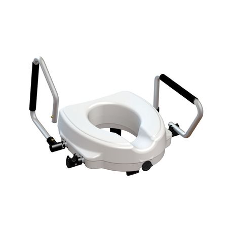 GIMA RAISED TOILET SEAT WITH RECLINING ARMREST - HEIGHT 12,5 CM