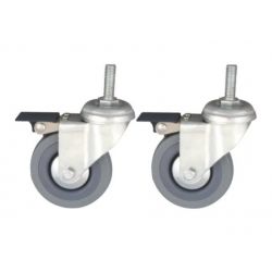 MORETTI RUBBER WHEELS WITH BRAKE (PAIR) FOR WALKERS RP753/54/55/56C/F