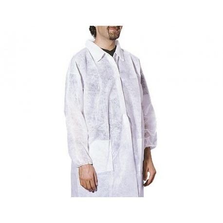 GARDENING BATA DESECHABLE IMPERMEABLE DE POLIETÍLENO CON PUÑOS (100 UDS)