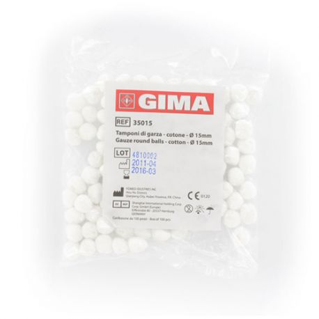 GIMA GASA BOLA REDONDA DIAM. 15 MM - ALGODÓN - (1.000 UDS)