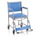 MORETTI TOILET CHAIR IN PAINTED STEEL - FOLDABLE - REMOVABLE BACKREST - 4 SWIVEL WHEELS
