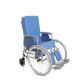 MORETTI TOILET PAINTED STEEL CHAIR - KOMODA SERIES - WITH REMOVABLE AND RECLINING BACK - LARGE FRONT WHEELS
