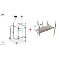 MORETTI ANDADOR DESMONTABLE CON APOYO BAJO AXILAS + ASIENTOSEDILE ACOLCHADO