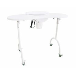 WEELKO - TABLE DE MANUCURE PORTABLE ET PLIANTE AVEC ASPIRATEUR ET ROUES - AVEC TIROIR (PALMAR)