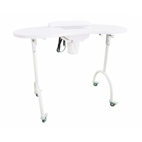 WEELKO - MESA DE MANICURA PORTÁTIL AND PLEGABLE WITH ASPIRADOR AND RUEDAS (PALMAR)