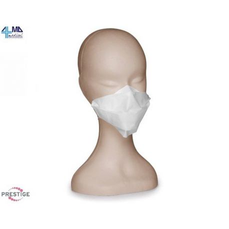 MORETTI MASCARILLA QUIRÚRGICA EN PAPEL BLANCO DE 1 VELO CON BANDAS (100 UDS)