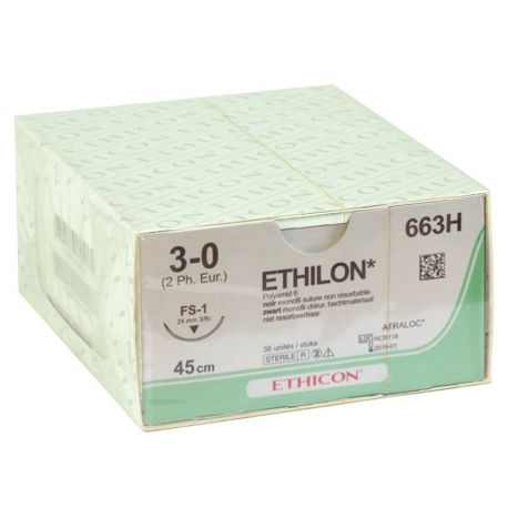 GIMA ETHICON ETHILON MONOFILAMENTE -CALIBRE 3/0-MEDIDAY VARIAS