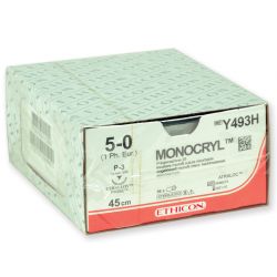 GIMA ETHICON MONOCRYL ABSORBABLE SUTURES - GAUGE 5/0 NEEDLE 13 MM (36 PCS.)