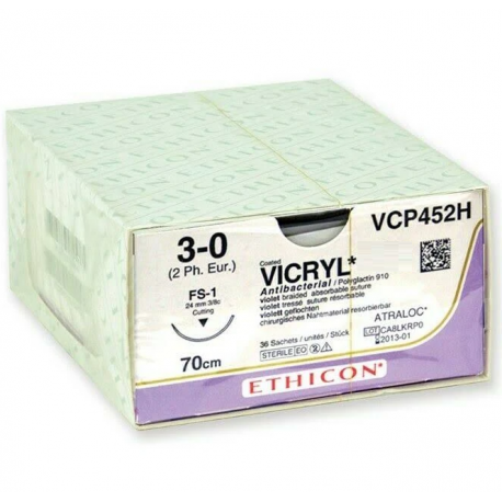 GIMA SUTURAS ABSORBIBLES ETHICON VICRYL - CALIBRE 3/0 -MEDIDAS DIFERENTES (36 UDS.)