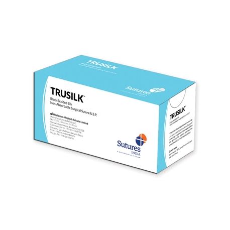 GIMA TRUSILK NICHT ABSORBENTE. SUTURA CALIBRE 3/0 CIRCULO 3/8-MEDIDAS DIFERENTEN (12 UDS)