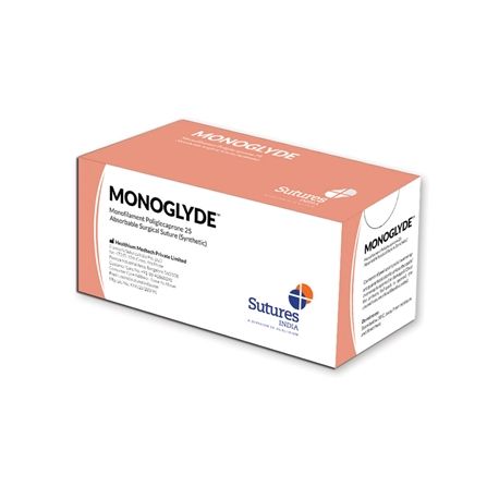 GIMA SUTURAS ABSORBIBLES MONOGLYDE DE POLIGLECAPRONE - AGUJA 1/2 DE 30 MM, USP 2/0 – INCOLORO (12 UDS.)