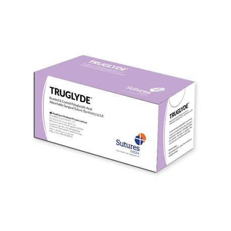 GIMA ABSORBIBLES TRUGLYDE AVEC POLIGLICOLATO - AGUJA 1/2 DE 40 MM, USP 1/0 - MORADO (12 UDS.)