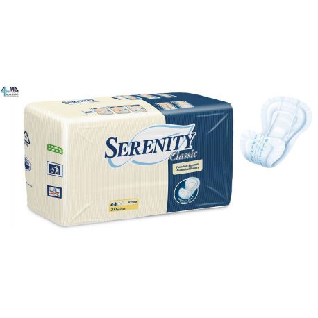 SERENITY COMPRESA ANATOMICA PARA INCONTINENCIA CONSISTENTE - SERENITY FORMA CLASSIC EXTRA (30 UDS)