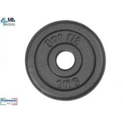 DISQUE DE FER FISIOTECH PEINT AVEC TROU DE DIAM. 25 - 1 KG