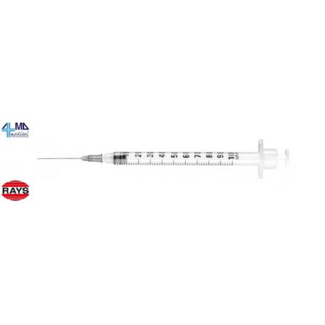 RAYS JERINGA FOR INSULINE OF 1ML WITH AGUJA TERMOSELLADA 25G-26G-28G-29G (800 UDS)