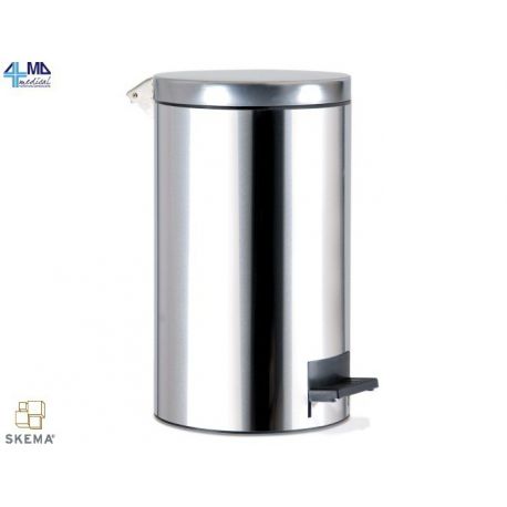 MORETTI CUBO DE BASURA CON PEDAL EN ACERO INOXIDABLE - 14 LITROS