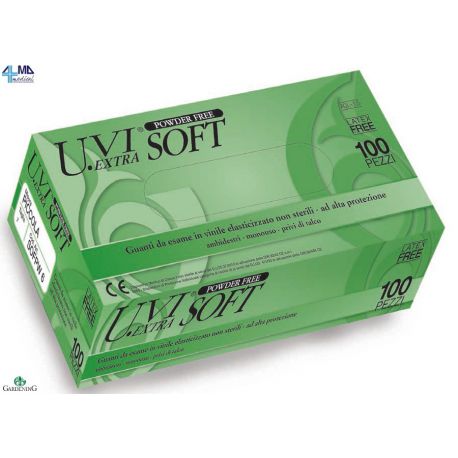 GARDENING GUANTES DE VINILO SIN POLVO CON ELASTICO U.VI EXTRA SOFT POWDER FREE 5,0GR (6X100 UDS)