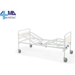 GIMA CAMA DE HOSPITAL CON 3 ARTICULACIONES Y 2 MANIVELAS - CON RUEDAS