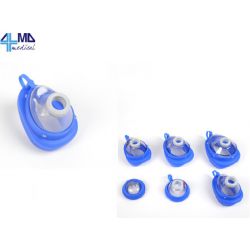 AMBU MÁSCARA DE SILICONA TRANSPARENTE Nº2 - NIÑOS - AZUL