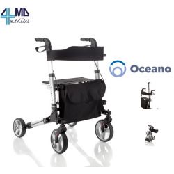 MORETTI DEAMBULADOR PLEGABLE IN ALUMINIO PINTADO - 4 RUEDS - TOTALLY PLEGABLE COMPACT - OCEANO (RP530)