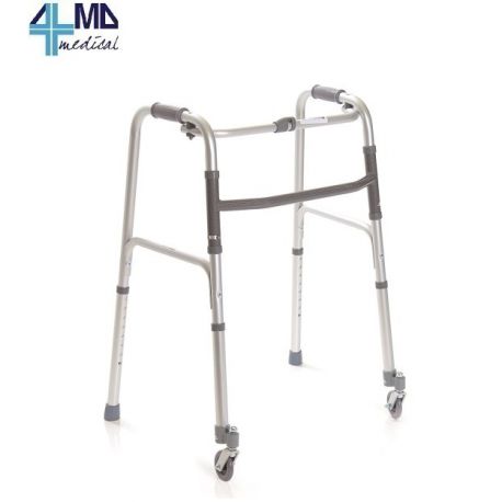 MORETTI ANDADOR DE ALUMINIO PLEGABLE WITH 2 PUNTALES OCH 2 PIVOTANT RUEDS - ALTURA 85-102.5CM (RP744)