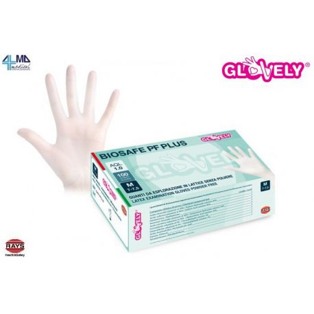 RAYS LÁTEX BIOSAFE PF PLUS SIN POLVO, MIT SUPERFICIE TEXTURIZED - BLANCO - MEDIDA DIVERSAS (6X100 UDS)