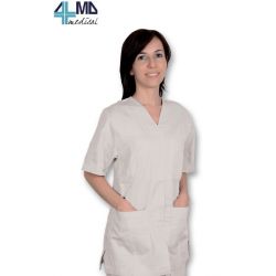GIMA CASACA CON BOTONES AUTOMÁTICOS - MUJER - ALGODÓN/POLIESTER - BLANCA - VARIAS TALLAS XS, S, M , L, XL, XXL (3X1 UDS)