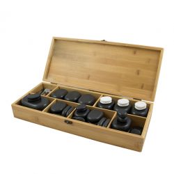 WEELKO HOT STONES FOR MASSAGE-SET OF 64 BASALT STONES (BREATHE)