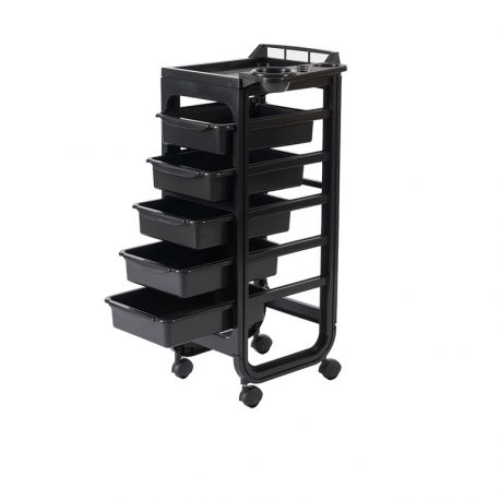 WEELKO HAIRDRESSING TROLLEY BLACK OR GREY -SOAPY