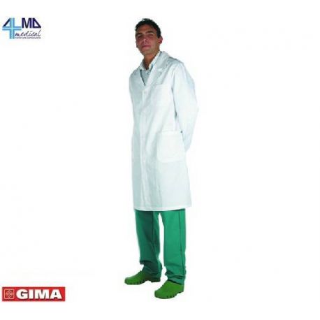 GIMA BATA UNISEX CON CIERRE DE BOTONES - UN BOLSILLO DE PECHO Y DOS LATERALES