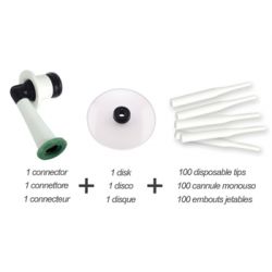 GIMA PROFESSIONAL OPERTY KIT - 100 CANULATIONS DESECHABLE + 1 CONECTEUR + 1 DISCO