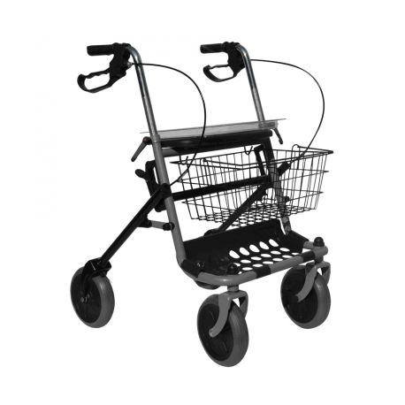 INTERMED ANDADOR DE ACERO PLEGABLE - CON 2 RUEDAS OCH 2 PUNTALES (ROMA)