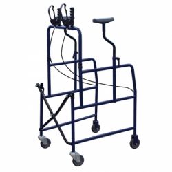 INTERMED AXILLARY AMBULATOR - PAINTED STEEL - 4 WHEELS - WITH LEVER BRAKES (AD-65)