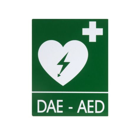GIMA DAE-AED ALUMINIUM SIGN 25 X 31 CM FOR DEFIBRILLATORS