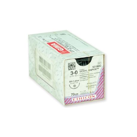 SUTURA ABSORBIBLE ETHICON VICRYL RAPID - 3/0 AGUJA 22 MM