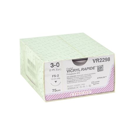 SUTURA ABSORBIBLE ETHICON VICRYL RAPID - 3/0 AGUJA 14 MM