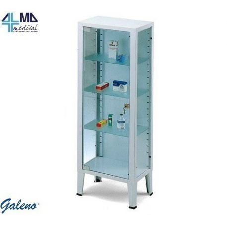 ARMOIRE EN VERRE 1 CORPS - 3 ÉTAGÈRES - VERRE TREMPÉ