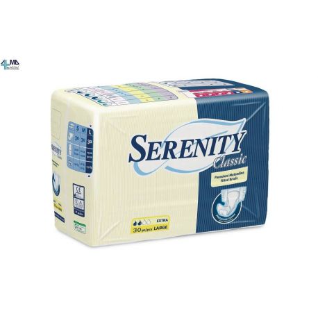 SERENITY PAÑALES  PARA INCONTINENCIA CON SCRATCH – SERENITY CLASSIC EXTRA – SUPER XL (CAJA 30 UDS)