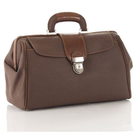 MORETTI MALET DE MEDICO GRANDE PIEL SINTICS COLOR MARRON OSCURO