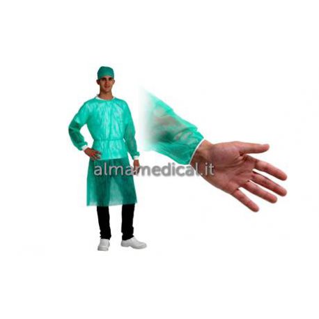 BETATEX BATA EN TST CON ELÁSTICO EN LAS MUÑECAS - VERDE - 110X136 CM (CAJA 10 UDS) 